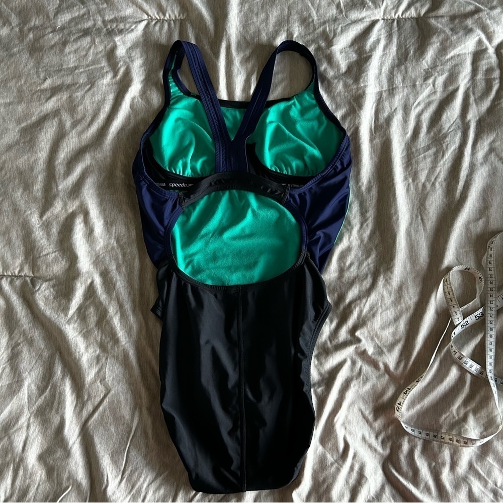 Speedo Swim One-Piece Swimsuit - Black and Green - Picture 3 of 11